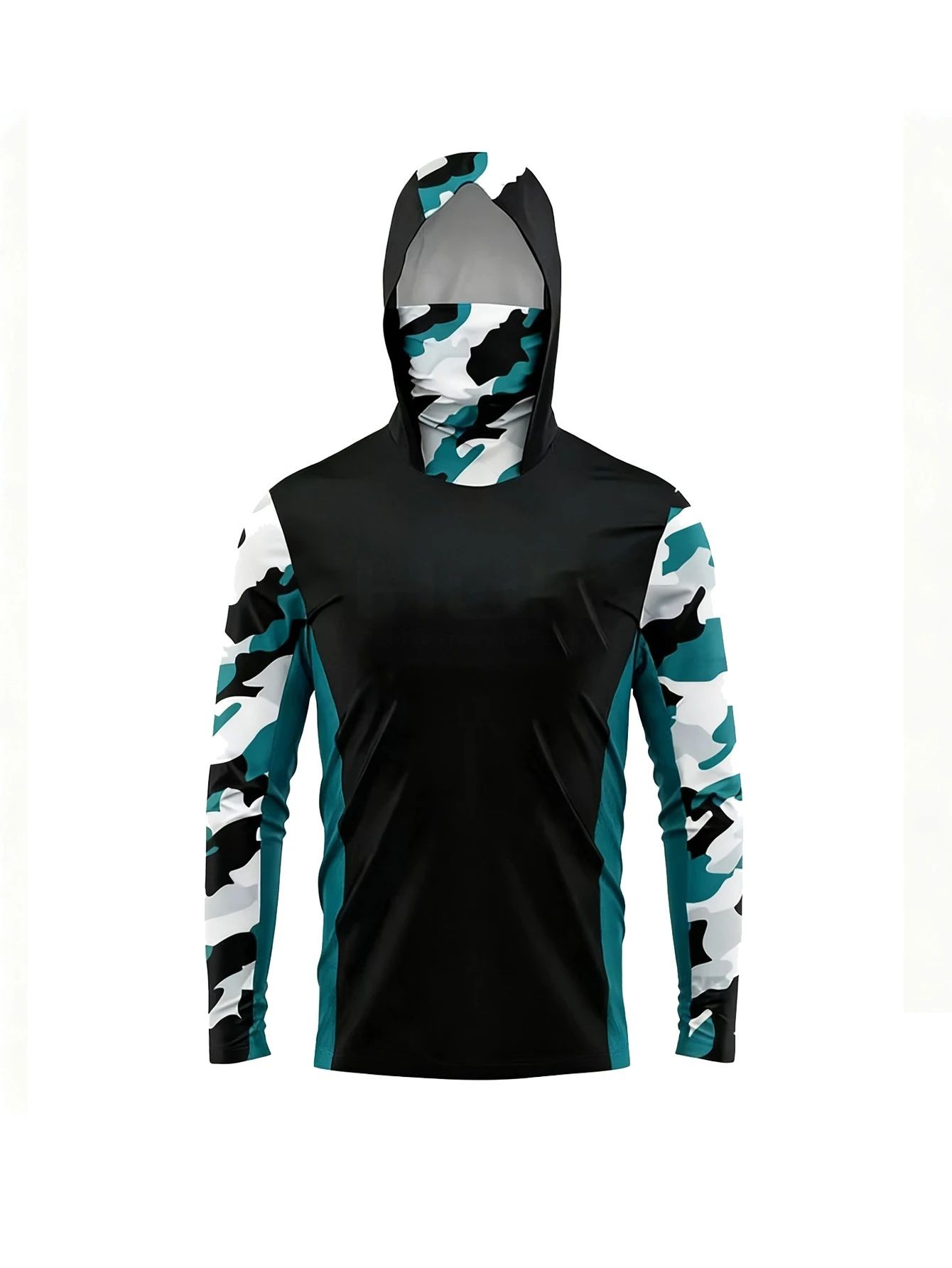 Embellish Knit - Camisa de Pesca Masculina com Capuz