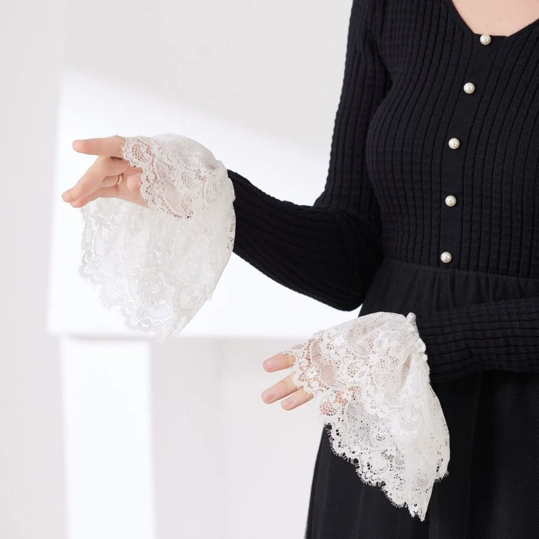 Elastic Lace Trim - 26 Mangas Falsas Removíveis Femininas com
